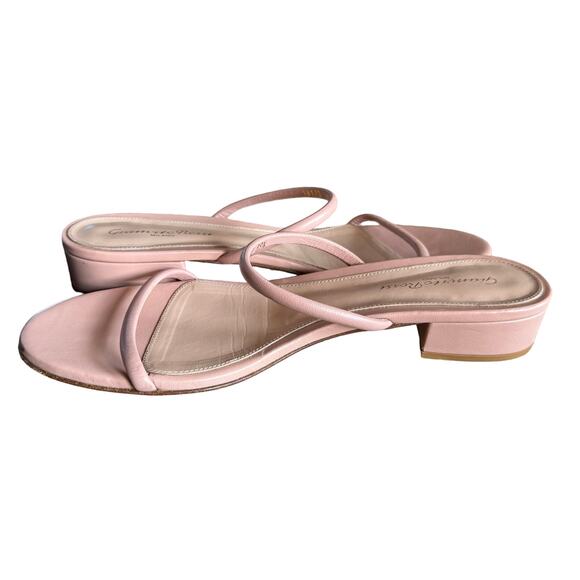 Gianvito Rossi Blush Pink Leather Slide Sandals Size 39.5 - Picture 2 of 12